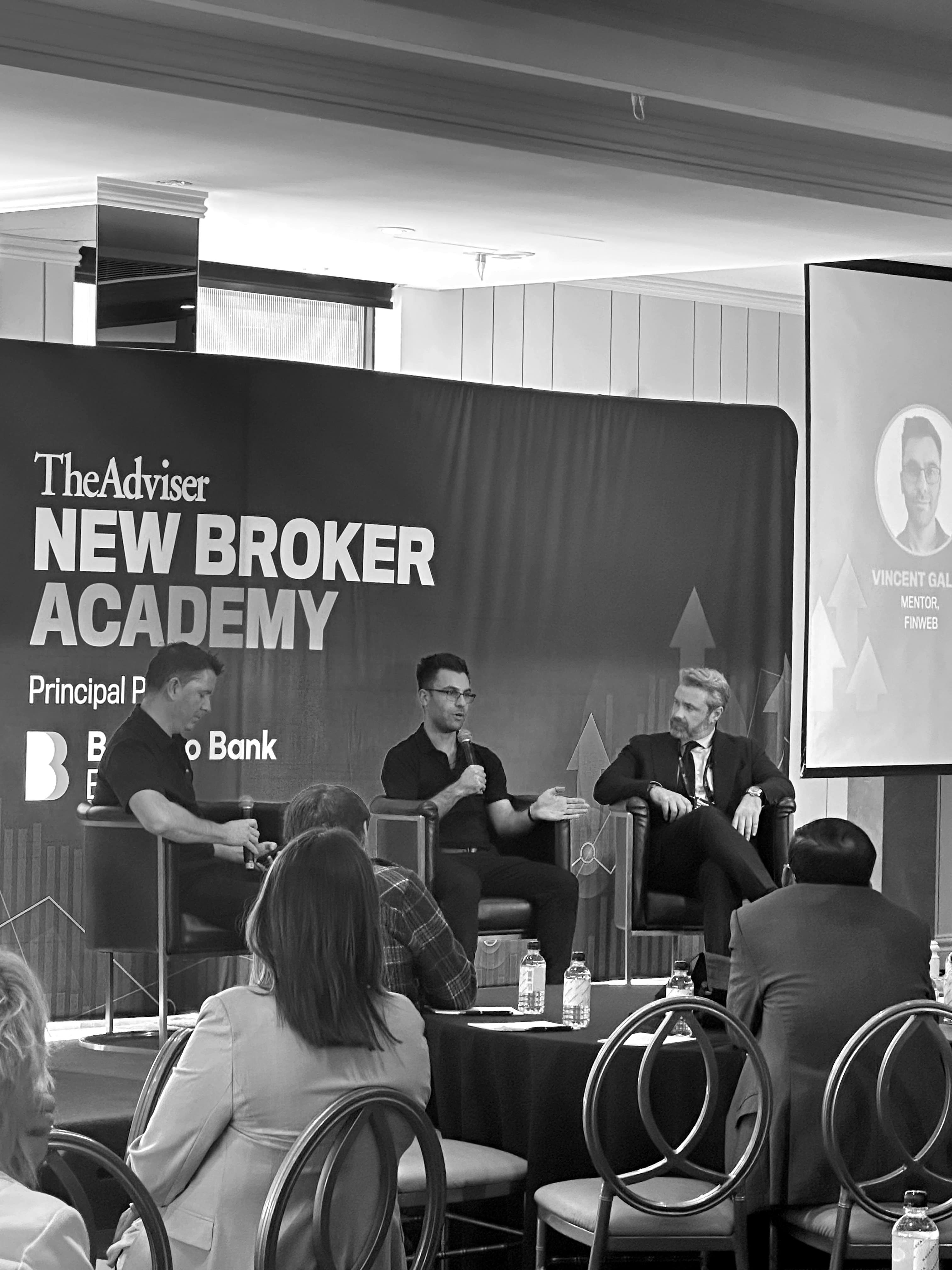 Finweb representatives speaking on a New Broker Academy panel.